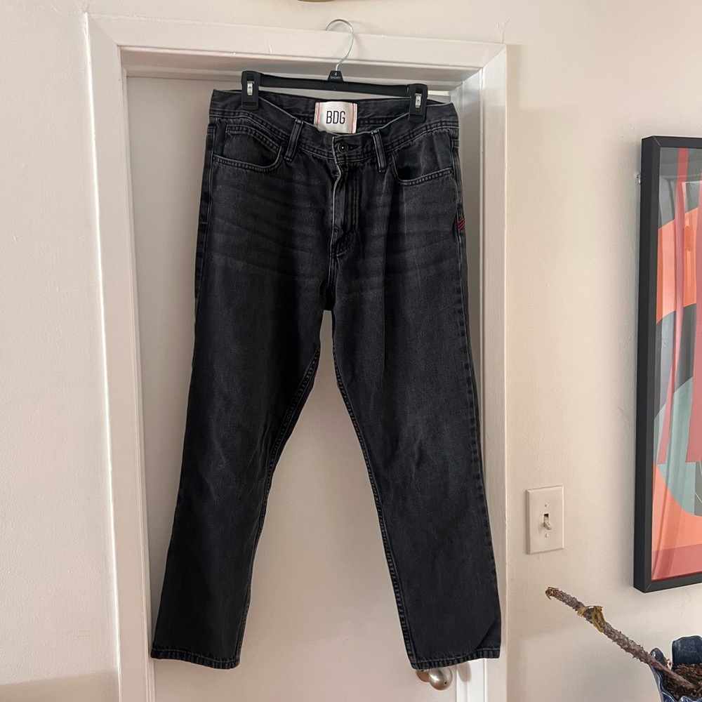 BDG Men's Dark Gray Straight Jeans